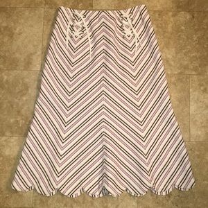 Anthropologie Elevenses  corset lace up skirt